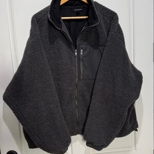 PacSun Charcoal Sherpa Fleece Jacket
